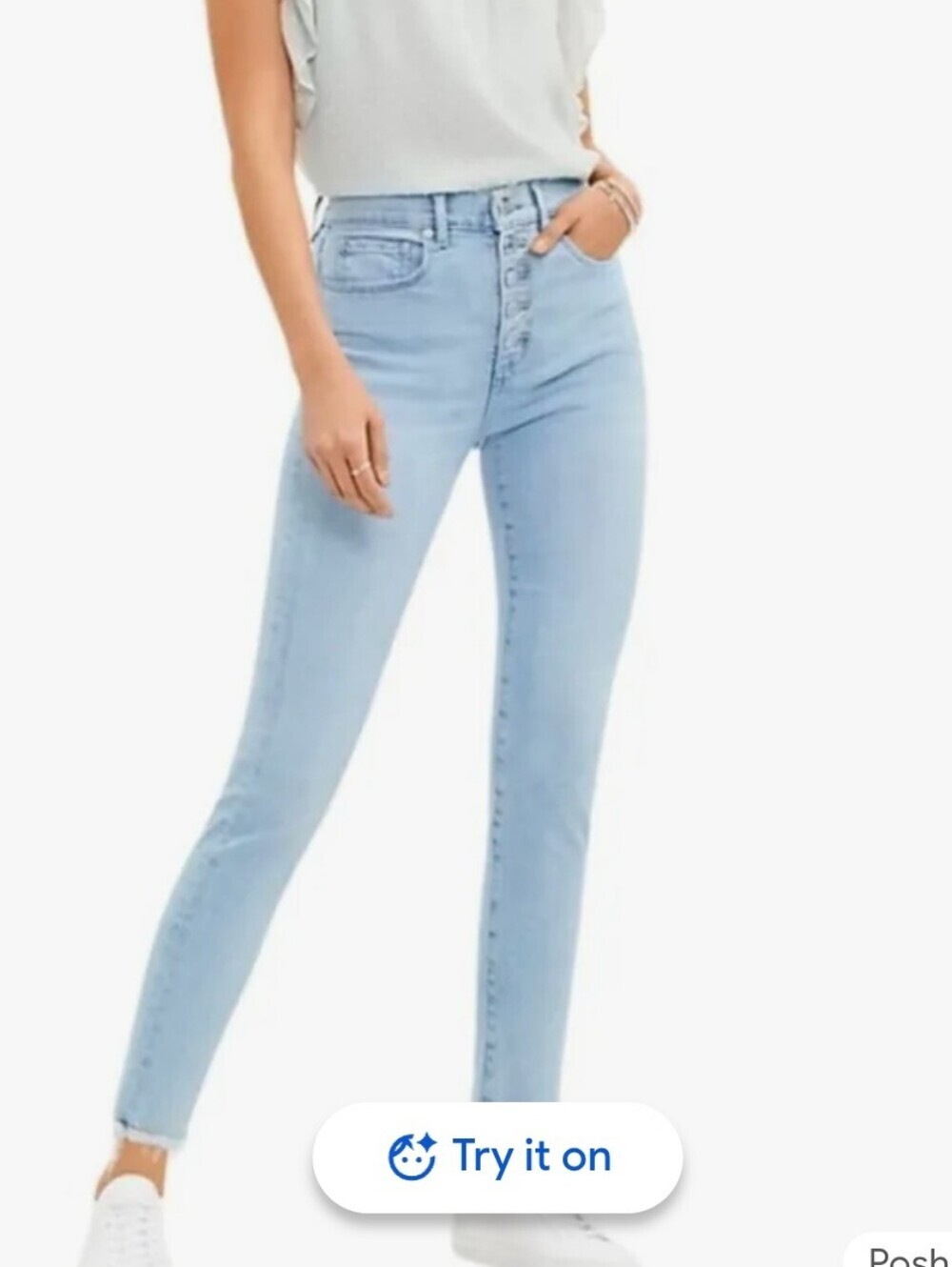 LOFT Curvy High Waist Skinny Light Wash Skinny Jeans Size Womens 25/0